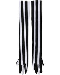 Dolce & Gabbana - Black White Stripes Nylon Elbow Length Gloves - Lyst
