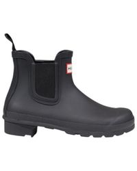 HUNTER - Black Recycled Polyester Ankle Boots - Lyst