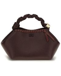 Ganni - Brown Recycled Leather Shoulder Bag - Lyst