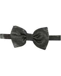 Dolce & Gabbana - Men Metallic Black Silk Adjustable Neck Papillon Bow Tie - Lyst