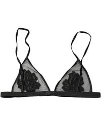 Dolce & Gabbana - Black Floral Soft Cup Triangle Bra Underwear - Lyst