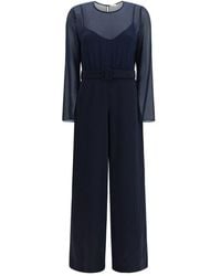 P.A.R.O.S.H. - Blue Polyester Rompers - Lyst
