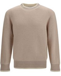 Laneus - Beige Wool Oves Aries Sweatshirt - Lyst