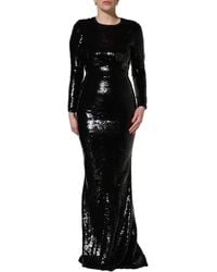 Dolce & Gabbana - Black Bodycon Mermaid Sequinned Gown Dress - Lyst