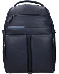 Piquadro - Blue Leather Backpack - Lyst