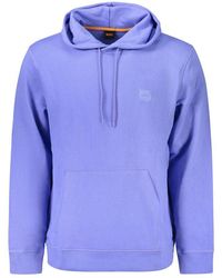BOSS - Blue Cotton Men Sweater - Lyst