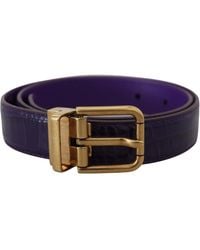 Dolce & Gabbana - Exotic Leather Metal Buckle Belt - Lyst
