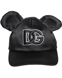 Dolce & Gabbana - Men Black Velvet Animal Ears Baseball Cap Hat - Lyst
