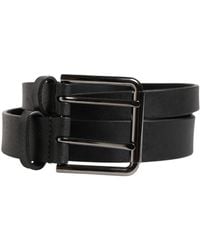 Dolce & Gabbana - Double Strap Leather Buckle Belt Calf - Lyst