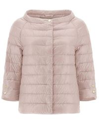 Herno - Cropped Sleeve Down Jacket - Lyst