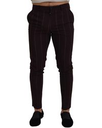 Dolce & Gabbana - Brown Stripedtrousers Cotton Pants - Lyst