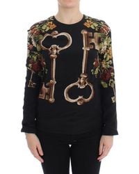 Dolce & Gabbana - Key Floral Print Silk Blouse Top - Lyst