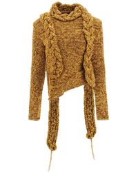 A.W.A.K.E. MODE Multi-braid Melange Sweater - Yellow