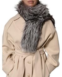 Dolce & Gabbana - Fox Fur Neck Wrap Warmer Winter Scarf - Lyst