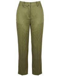 Trussardi - Green Viscose Pants - Lyst