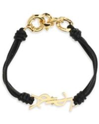 Saint Laurent - Black Lamb Ovis Aries Aries Bracelet - Lyst