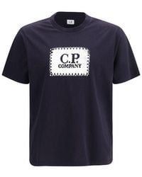 C.P. Company - Jersey 30/1 Short Sleeve Logo Label T-Shirt - Lyst
