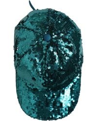 Dolce & Gabbana - Men Green Cotton Sequin Baseball Cap 6 Panels Hat - Lyst