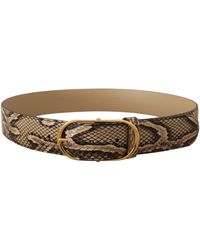 Dolce & Gabbana - Elegant Phyton Leather Belt With Buckle - Lyst