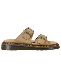 Dr. Martens - Beige Leather Flat Sandals - Lyst
