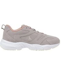 Calvin Klein - Gray Artificial Leather Athletic Sneakers - Lyst