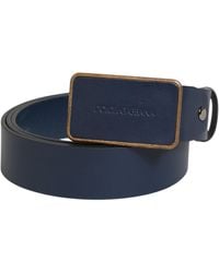 Dolce & Gabbana - Blue Leather Classic Metal Logo Buckle Belt - Lyst