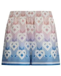CASABLANCA - Gradient Heart Monogram Silk Shorts - Lyst