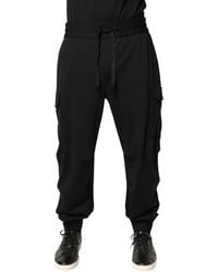 Dolce & Gabbana - Black Polyester Cargo Jogger Men Trouser Pants - Lyst