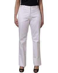 Gianfranco Ferré - White Mid Waist Straight Chino Trouser Pants - Lyst