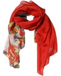 Dolce & Gabbana - Red Silk Historical Print Foulard Scarf - Lyst
