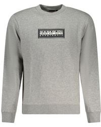 Napapijri - Gray Cotton Men Sweatshirt - Lyst