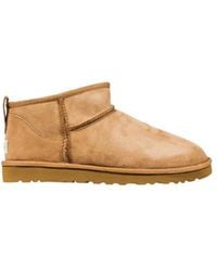 UGG - Beige Leather Ankle Boots - Lyst