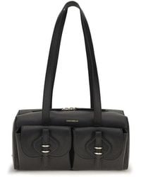 Coccinelle - Black Calf Leather Bos Taurus Shoulder Bag - Lyst