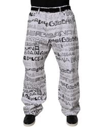 Dolce & Gabbana - Logo Print Straight Denim Jeans - Lyst