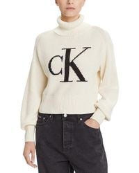 Calvin Klein - Beige Cotton Sweatshirt - Lyst
