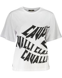 Roberto Cavalli - White Cotton Tops & T-shirt - Lyst