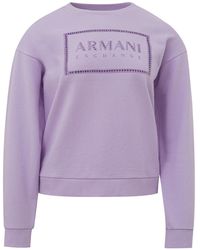 Armani Exchange - Glicine Sweatshirt With Perforated Logo - Lyst