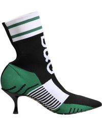 Dolce & Gabbana - Green Stretch Sock Style Ankle Boots Shoes - Lyst