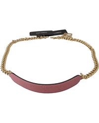 Dolce & Gabbana - Pink Leather Gold Chain Accessory Shoulder Strap - Lyst