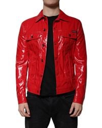 Dolce & Gabbana - Polyester Button Down Collared Jacket - Lyst