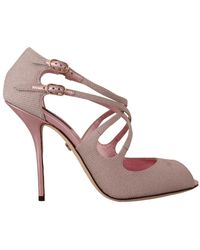Dolce & Gabbana - Glittered Strappy Heels Sandals Shoes - Lyst