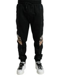 Dolce & Gabbana - Black Cotton Slim Stretch Jogger Pants - Lyst