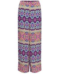 ONLY - Wide Leg Ikat Print Pants - Lyst