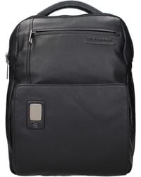 Piquadro - Black Leather Backpacks - Lyst