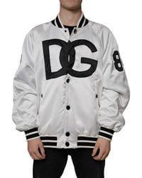 Dolce & Gabbana - Varsity Bomber With Dg Logo Oversize - Lyst