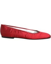 Dolce & Gabbana - Red Satin Fabric Ballet Slip On Flats Shoes - Lyst