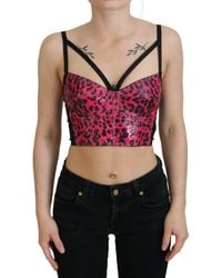 Dolce & Gabbana - Leopard Print Corset Top Tsh83158 - Lyst