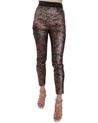 Dolce & Gabbana - Dolce Gabbana Multicolor Iridescent Brocade Jacquard Trousers Crop Pants - Lyst