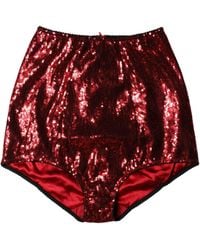 Dolce & Gabbana - Red Sequin Embellished High Waist Girdle Underwear - Lyst