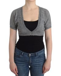 Ermanno Scervino - Lingerie Knit Gray Bolero Sweater Cardigan - Lyst